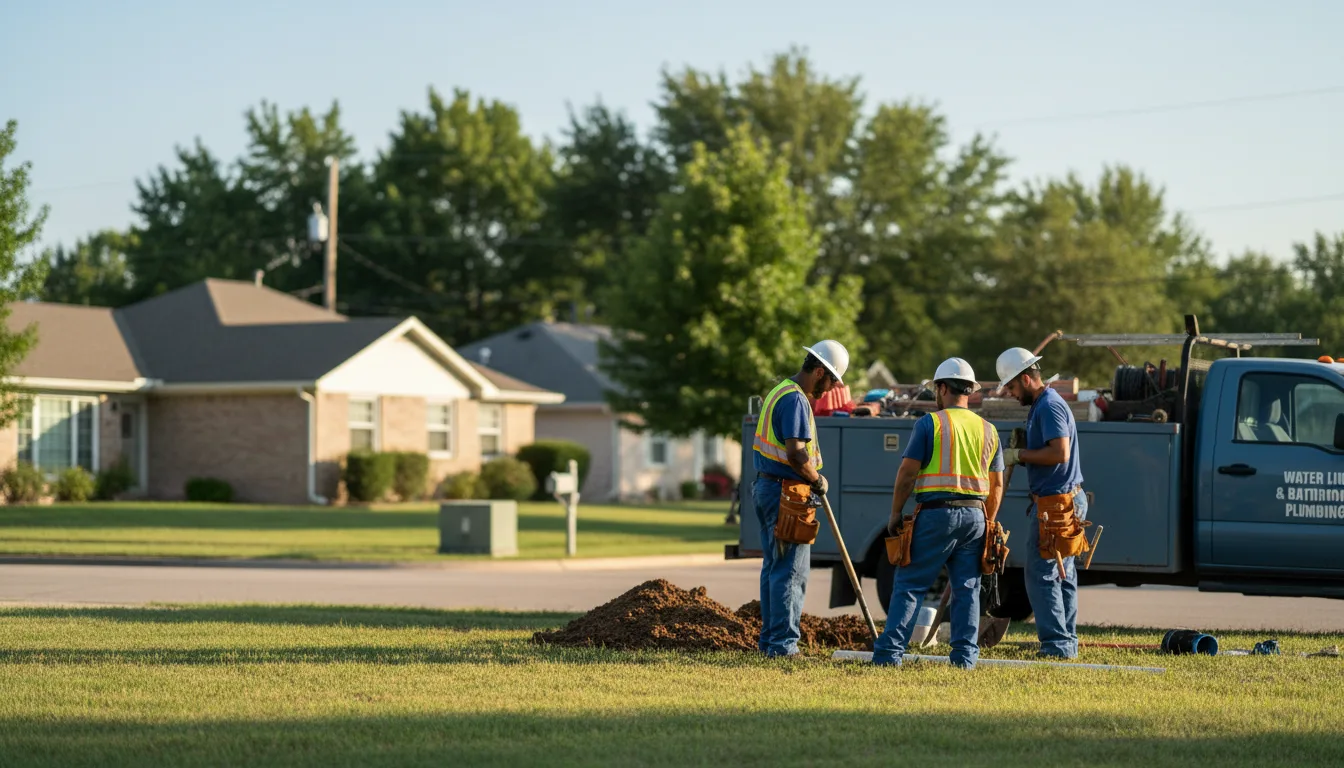 Residential water line and bathroom plumbing service in Midland, MD